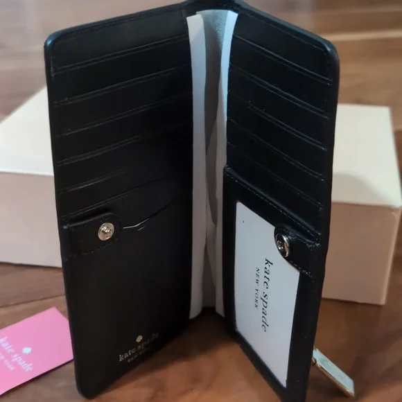 Kate Spade Saffino Leather Staci Large Slim Wallet Zip Compartment in Box❤️ - Picture 5 of 10